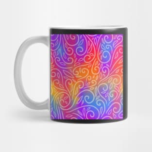 opaque swirls on bright colored background batik Mug